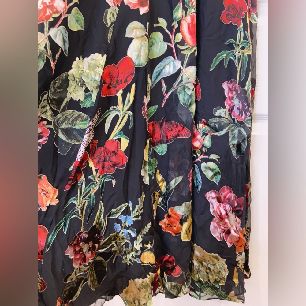 NWT $695 Alice and Olivia Dita Smocked Neck Godet Maxi Dress - Picture 9 of 10
